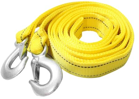 TINEASUR Cinghia di Traino Nylon per Veicoli Corda di Traino Heavy Duty con Ganci Strap di Sicurezza per Furgoni e Auto Metri Cinghia di Traino per Emergenze