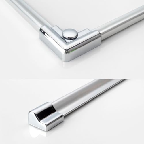 WITEN&NOCK Aluminium Schwallleiste Schwallprofil Duschdichtung Schwallschutzleisten Set Endstücke und Eckverbinder Dusche Duschwanne Duschkabine gerade Wasserabweiser Länge 120 cm chrom