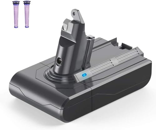 V6 Akku, FLYLINKTECH 4.6Ah V6 Ersatzakku für Dyson Serie DC62 DC59 DC58 DC61 DC72 DC74 Animal SV03 SV04 SV05 SV06 SV07 SV09 Staubsauger Mit 2 Filtern