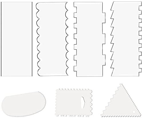 Juego de 7 espátulas para tartas, pastel, pasta, glaseado, alisador, juego de herramientas, masa de pan, pastel, fondant, glaseado