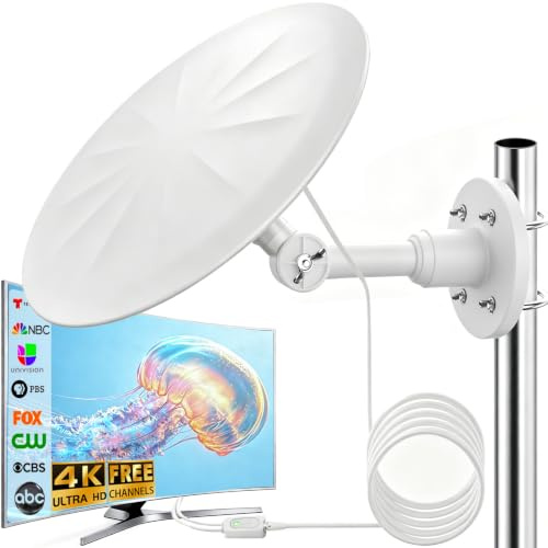 CXYHMG TV Antenna Outdoor, Omni Directional Receive Digital HD Signal,White