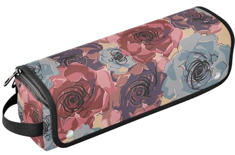FRODOTGV Sac de voyage pour outils de cheveux pour femme avec tapis résistant à la chaleur, fleurs de roses abstraites solides pour fers plats, lisseurs, fers à friser, Fleurs roses abstraites