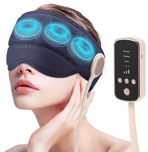 Electric Migraine Relief Cap Massagers,3 Heat Modes Compress Head Massager and Eye Heating,360° All-Round Head Relaxation Device Helps to Tension Headache Relief, Stress Relax,Sleep Aid,Head,Eye