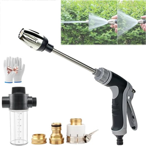Waterblitz Nettoyeur haute pression Waterblitz Buse haute pression pour tuyau d'arrosage, nettoyeur haute pression électrique avec joints métalliques rotatif à 360° pour trois modes de pulvérisation