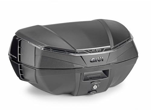 GIVI BAULE V49 AIR Bauletto Moto, Nero, Sistema Wingflow con 4 Alette Argentate (TECH)