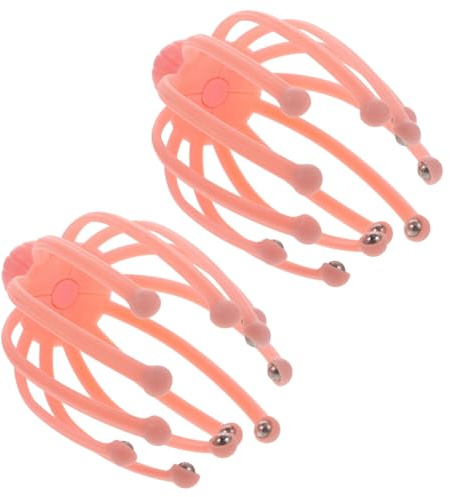 FOMIYES Masajeador de Cabeza para Cuero Cabelludo Diseño Ergonómico y Portátil Garras Multifunción 2 Piezas de Plástico y Acero Inoxidable para Relajar Nervios y Cuero Color Aleatorio