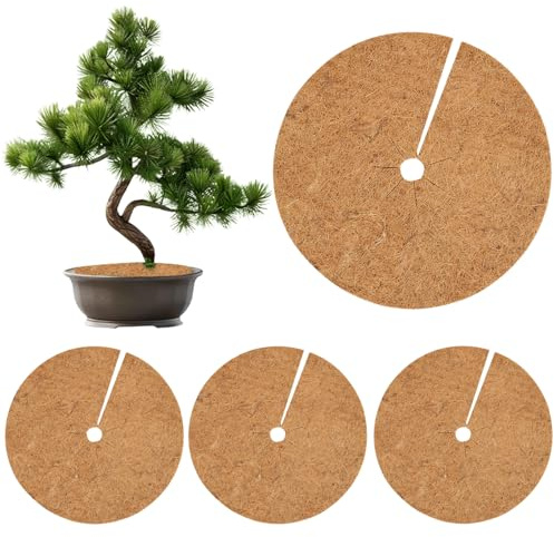 4 Stück 40cm Kokosmatten, Kokosfasermatte, Winterschutz Pflanzen außen, Wiederverwendbare Kokosscheibe für Pflanzen, Frostschutz für Nachhaltig Pflanzenschutz, Gartenpflanzen in Töpfen