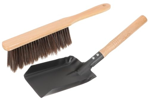 iplusmile Attrezzi Per Stufa Paletta e Spazzola Strumenti Per Pulizia Della Stufa Realizzati in Legno e Ferro Leggeri e Pratici Per Uso Domestico
