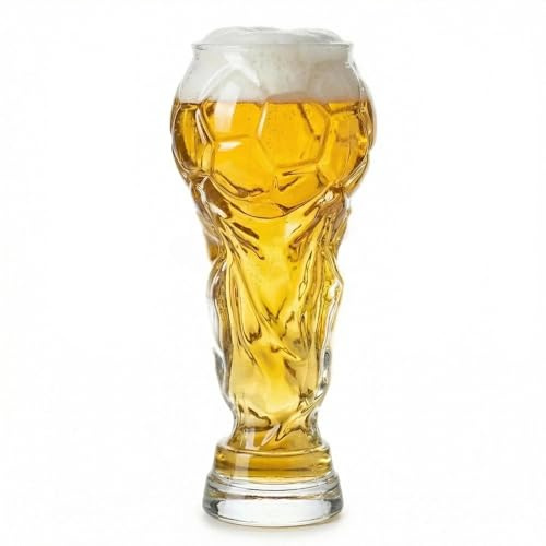 PORUPAEL Bicchiere da birra a forma di trofeo, bicchiere da pinta Champion, design premiato per feste, celebrazioni e fan, regalo per papà e appassionati
