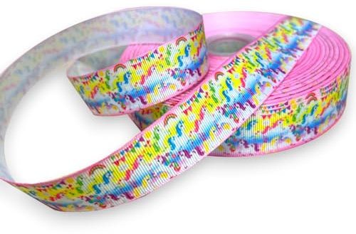 Multi Colour Unicorn 2m x 22mm Wide for Personalised Birthday Cake Decoration Ribbon & Decorating Ideas for Present Gift Wrap Bows Toppers or Wrapping Bags Box Balloon String Cards Art Craft Ribbon
