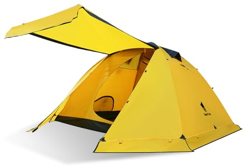 Geertop Portable 4 Person 4 Seasons Backpacking Tent Double Layer Waterproof Larger Family Camping Tent Lightweight for Camp Outdoor Sports Hiking Travel Beach - Easy to Set Up