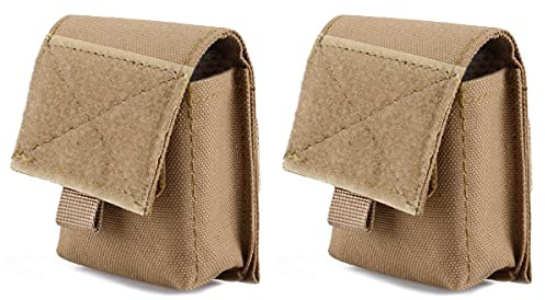 Azarxis Blosa Táctica Bolsa de Primeros Auxilios Molle Herramientas de Utilidad Equipo Multiuso Táctil Organnizador Cinturón Militar para Senderismo Deporte al Aire Libre (01 - Caqui (2 pcs))