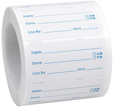 Chstarina 500 Self-Adhesive Food Date Labels on Roll - Freezer Tag Stickers, Prep & Canning Labels 50×25 mm for Home & Restaurant