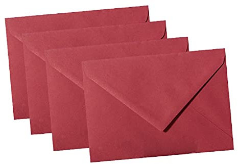 Paper24 Mini Briefumschläge DIN C8 57x81 mm für Blumensträuße, Geldgeschenke oder Adventskalender 250 Umschläge Weinrot
