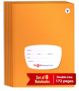 WOODSNIPE Double Line Notebooks | 176 Ruled Pages A5 Size | Long Notebooks 2 Line | Soft Brown Cover | 18 cm x 24 cm Approx | Pack of 6 Books | GSM 60, (Pack6_D_L)