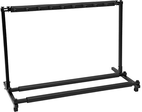 SABUIDDS 9-fack gitarrställ universellt passande multistand gitarrstativ med flera hållare, gitarrhållare, gitarrstativ, för akustik, bas, elgitarr, gitarrsamlare gåva, svart