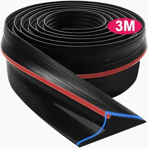 Joint de seuil pour porte de garage 3M | Seuil d'étanchéité en caoutchouc pour les bas de porte basulante ou standard | Barrière anti-inondation et isolation thermique | Isolant facile d'installation