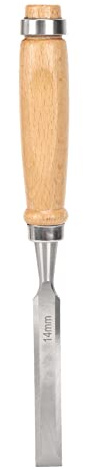 Respicefinem25×3×3 Carpenter's Chisel Wooden Handle Steel File Professional Tools for Woodworking V 14mm,Grooving Chisel Blade Flat Spade Blade Poke