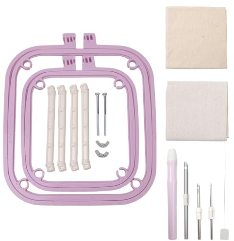 Lembeauty Aro de bordado,Marco de aro de bordado,Soporte para bordado de aro para acolchar | Aros de bordado cuadrados, aros de punto de cruz y marcos para costura artesanal