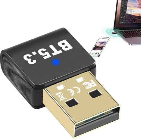 Acunny 5.3 Adaptador para PC, Adaptador inalámbrico USB para computadora, Adaptador de computadora inalámbrico, Plug and Play, el Receptor USB y el transmisor admite la transmisión de Audio de Alta