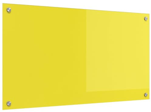 vidaXL Küchenrückwand Gelb 90x50x0,6 cm Hartglas