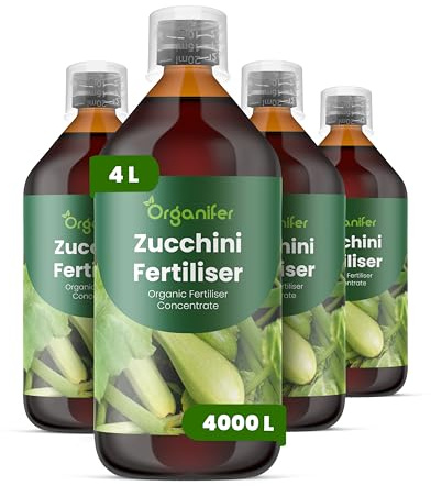 Flytande gödsel för zucchini 4L – Organiskt näringstillskott för frodig tillväxt, starka blad och rik skörd – Organifer