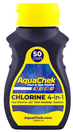 Aquachek 50 4 way Spa Hot Tub Pool Water Test Strips Chlorine PH Aquacheck