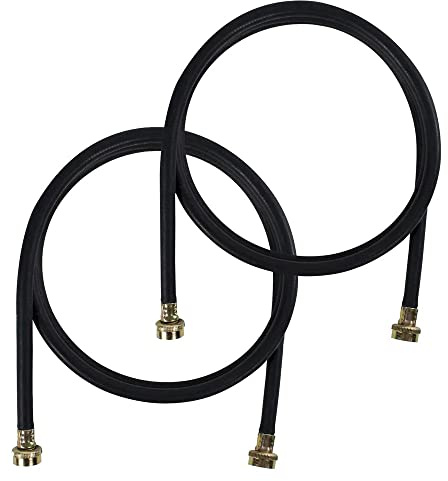 Rubber Washing Machine Hoses (10 Foot - Black) by Kelaro