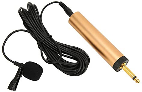 Microphone Cravate Filaire, Câble 3,5 Mm 5 M / 16,4 Pieds Micro-Cravate à Condensateur Omnidirectionnel Portable avec Adaptateur 6,5 Mm Microphone à Clip Filaire