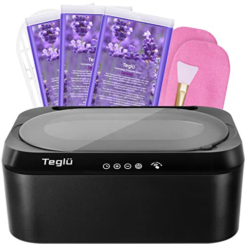 Teglu [Migliorata] Bagno di Paraffina per Mani e Piedi 4L con Apertura Automatica, Scalda Paraffina Cera 3x450g Paraffina 200W, FHC-2222, Nero