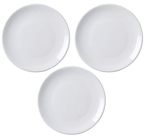 MBBITL Porzellan Vorspeisenteller Set mit 3 Stück, 12,7 cm weiße Dessert-Salatteller, kleine Speiseteller für Beilagen, Snacks, Soßen, Küche, Keramik-Servierschalen