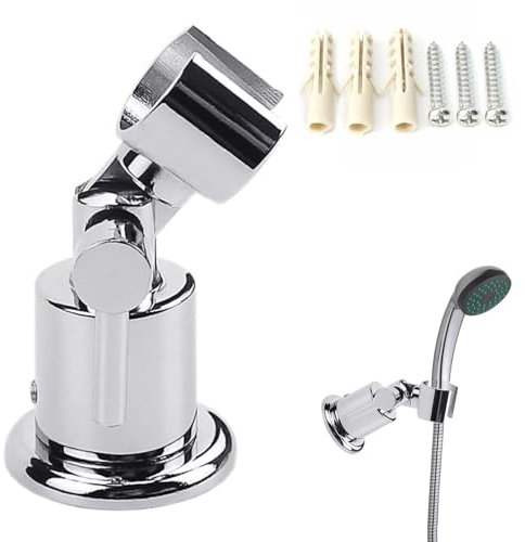 YIZWINS Support Pommeau de Douche en Métal à 180 Degrés, Accroche Mural Réglable, Fixation Douchette