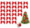 TUKNN Weihnachtsschleifen, Weihnachtsbögen, Weihnachtsbaum Deko, Weihnachten Baumschleifen, Schwalbenschwanz Bowknot, Rot Weihnachtsbaumschleifen, Weihnachtsbaum kleine Schleife, 24 Stück
