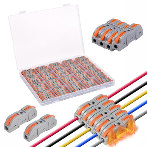 LSRVNM 80 stycken elektriska kontakter med styrspak, kompakta anslutningsklämmor, max 4 mm² för fritt kombinerbara kablar, för alla typer av ledningar