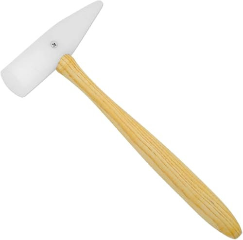 Martello a cuneo in nylon per la creazione di gioielli, non lascia segni, non si rovina, bombato e cuneo, forma in metallo, manico in legno PTL®