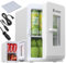 Mini Fridge 15 Liter/21 Cans, Upgrade Portable AC+DC Power Small Refrigerator for Bedroom, Car, Office, Thermoelectric Cooler and Warmer Skincare Fridge for Food, Drinks, Max & ECO Mode, White