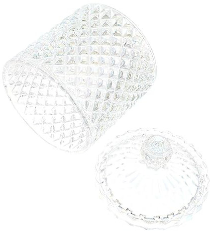 KICHOUSE Ciotola Per Caramelle Con in Vetro Trasparente Da Contenitore Per Conservazione Di Dolcetti Frutta Secca e Snack