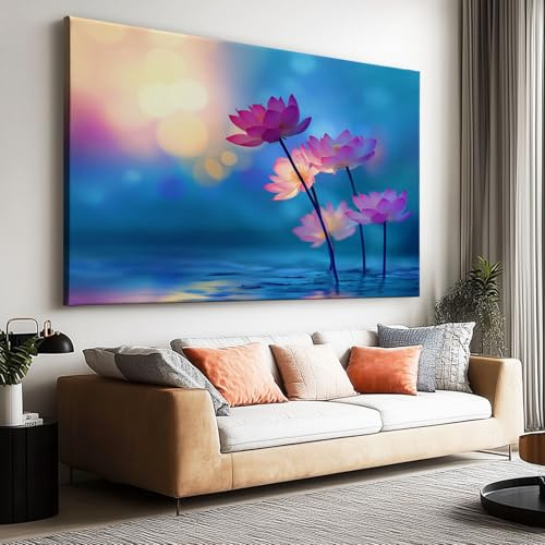 Générique Peinture à l'huile Plantes Fleurs Feuilles Cartoon Affiche Toile Art Mural Peinture, Tableau sur Toile Style Onirique pour Décoration de Salon d'intérieur 120 x 80 cm (L x l) Sans Cadre