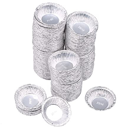Molde para tartaletas portuguesas, moldes para tartaletas de hojalata para hornear y tartaletas versátiles, mini sartenes redondas, 250 unidades