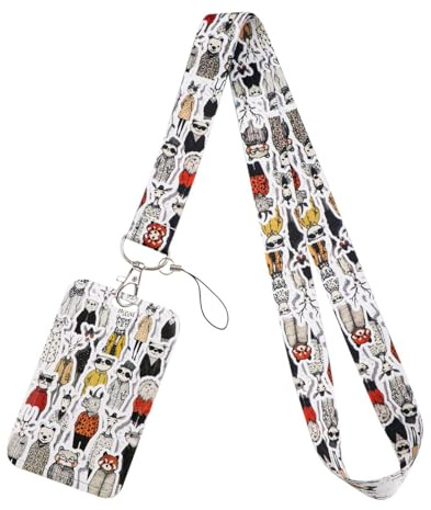 Lanyard da collo con porta tessera, lanyard da collo con porta tessera, per badge identificativo, chiavi, permessi di lavoro, cellulari(B22)