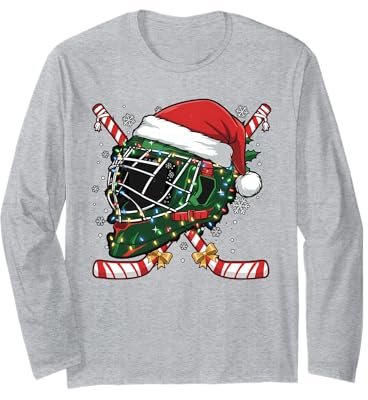 Casque de Hockey sur Glace de Noël pour Hommes, garçons, Enfants, Adolescents Manche Longue