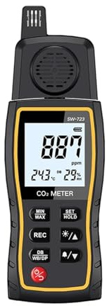 Detector De Gas, Monitor Dióxido Carbono (CO₂), Alarma, Sensor 9999 Ppm, Dispositivo Profesional Medición Detección Rápida Precisa