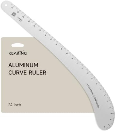 KEARING Righello curvo francese da 61 cm, righello curvo per creare modelli, varia forma curva, righello in alluminio di qualità aeronautica, righello per cucito, trapuntatura, design