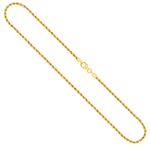 EDELIND Goldkette Damen 333 Echtgold - Kordelkette 2.1 mm 8k – Halskette für Damen & Herren mit Schmuckbox