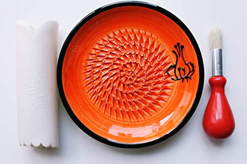 JOSKO Produkte 2739 Lot d'assiettes à râper à ail en céramique orange