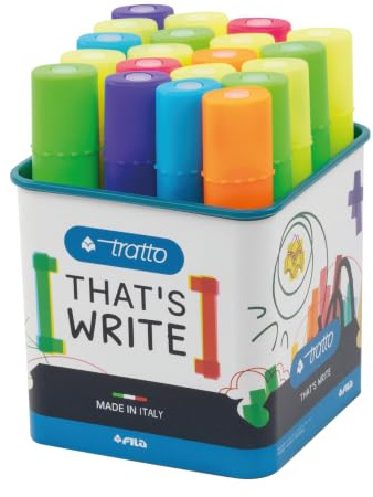 Tratto Video - Evidenziatore, Barattolo da 20 Pezzi, Colori Assortiti