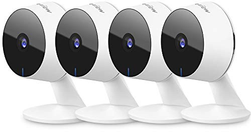 LaView Security Cameras 4pcs, Home Security Camera Indoor 1080P, Wi-Fi Cameras Wired for Pet, Motion Detection, Two-Way Audio, Night Vision, Phone App, Works with Alexa, iOS & Android & Web Access