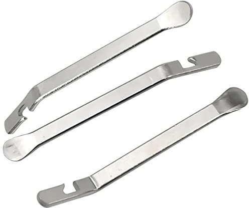 3pcs Stainless Steel Bicycle Tire Levers Metal Tyre Spoon Iron Changing Tool Bike Tire Levers to Repair Bike Tube Bike Tire Repair Tools Bike Tube Repair Tool Kits for Tires Repairing Changing Replace