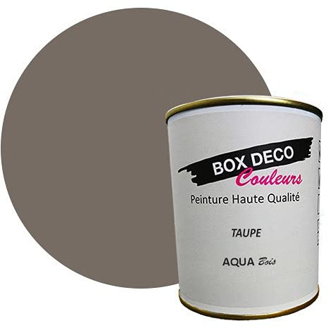 BOX DECO COULEURS Vernice per mobili in legno per interni a base di acrilico, effetto velluto-raso Aqua legno, 750 ml / 9 m², marrone tortora