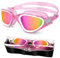 HotSrace Polarisiert Schwimmbrille Anti Nebel UV-Schutz Verstellbar, Komfort Profi Schwimmbrillen Nicht Polarisiert für Herren Damen Erwachsene Jugendliche